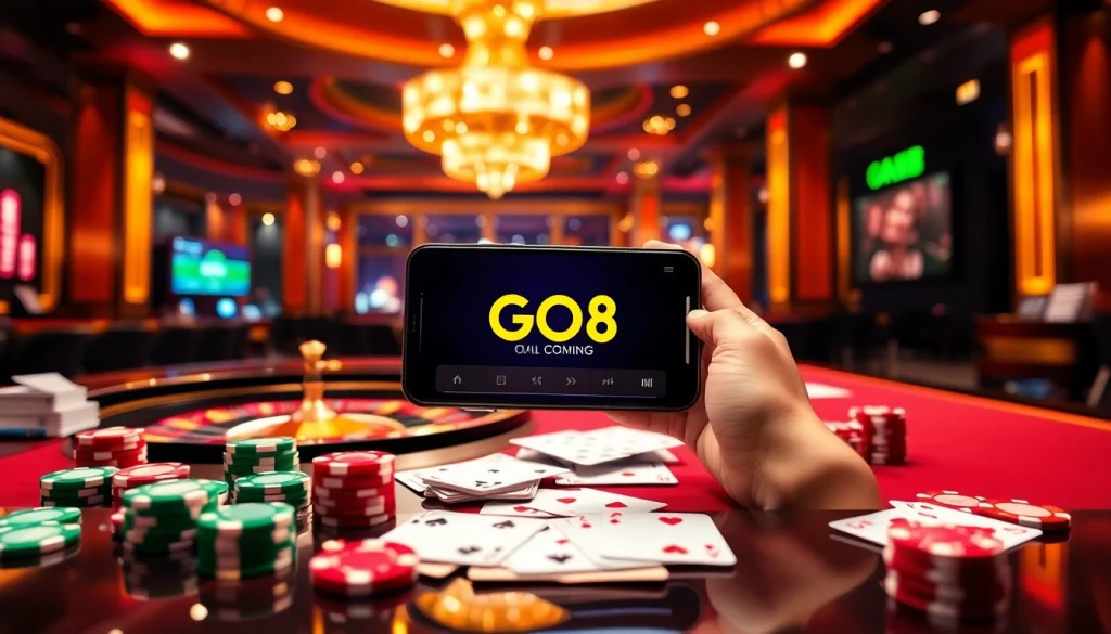 Experience excitement at trang chủ go8 with a modern casino interface and vibrant gaming elements.