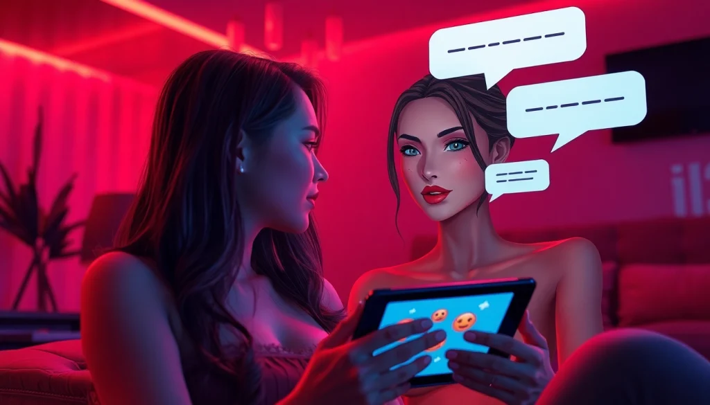 Engaging in stimulating porn AI chat with a virtual character in a cozy digital room.