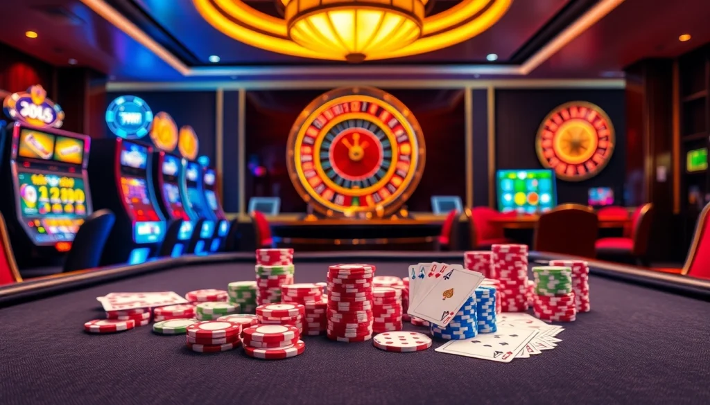 Experience the thrill of high-stakes poker at the 789win club with vibrant casino visuals.