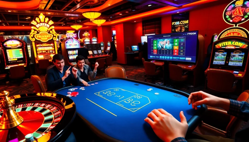 Experience the excitement of F168.COM with engaging casino games featuring vibrant slot machines and live tables.